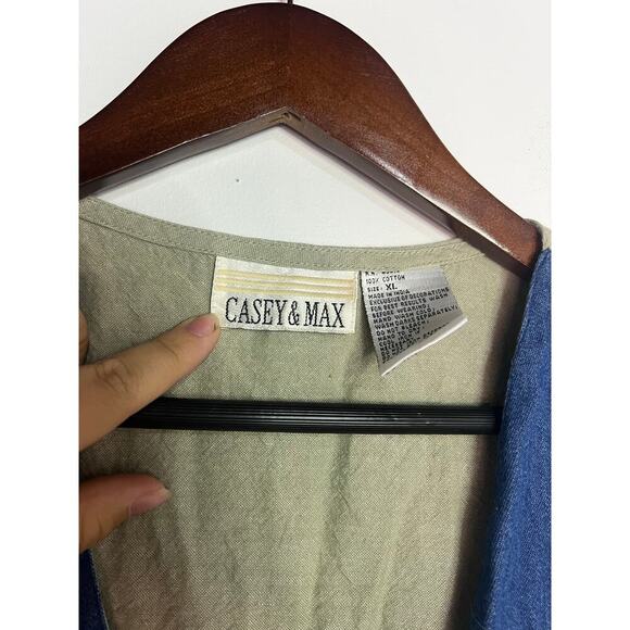 Vintage Floral embroidered beaded vest size XL 100% Cotton - Picture 4 of 5